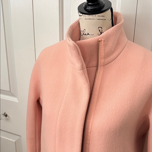 J.Crew Pale pink Nello Gori wool Stadium Cloth Coat Sz 2 4 Small - Picture 2 of 13